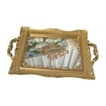 thumbnail image 4 of Espejo Bandeja decorativa Almacenamiento de joyas Centro de mesa multiusos Bandeja de tocador de estilo europeo Bandeja de servicio para el hogar Sala 37cmx23.5cm perfecl  Bandeja de espejo, 4 of 8