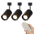 thumbnail image 1 of FSLiving J Type Track Lighting Black Aluminum Finished LED Ceiling Spot Lighting,Remote Control with 7W COB LED Stepless Dimming,Color Changing Flexibly Rotatable Lamp for Shopwindow - Set of 3, 1 of 6
