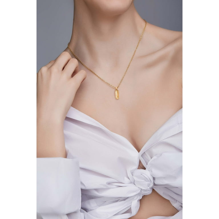 White gold deals bullet pendant