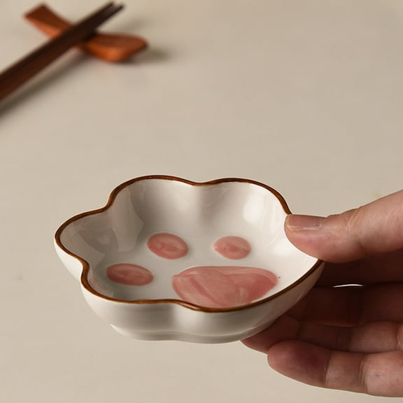 karymi Cute Japanese Style Cats Paw Adorable Ceramic Dipping Bowl for Condiments Soy Based Foods Small Bowl for Your Home Use Weekly flyer Gifts for Mom