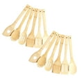 thumbnail image 1 of Oleegame 2PC Kitchen Utensils Set Wooden Spoons For Cooking Nonstick Kitchen Utensil Set Wooden Spoons Cooking Utensil Set Non Scratch Natural Teak Wooden Utensils For Cooking(Teak 6 Pack) Beige, 1 of 3