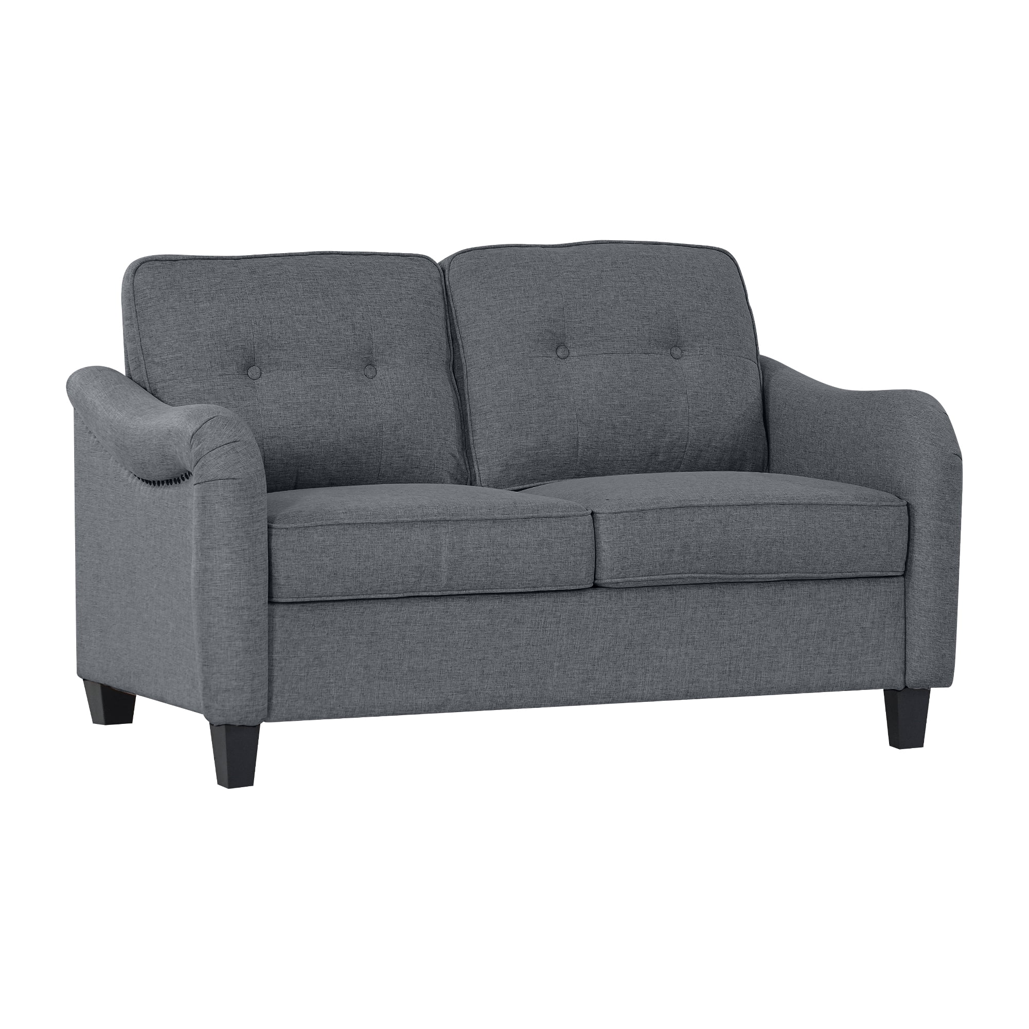 Aukfa 3 Piece Sectional Sofa Set for Living Room, Upholstered Modular Couch with 3-Seat Sofa, Loveseat & Accent Chair, Comfortable Furniture Set for Home/Apartment, Dark Gray