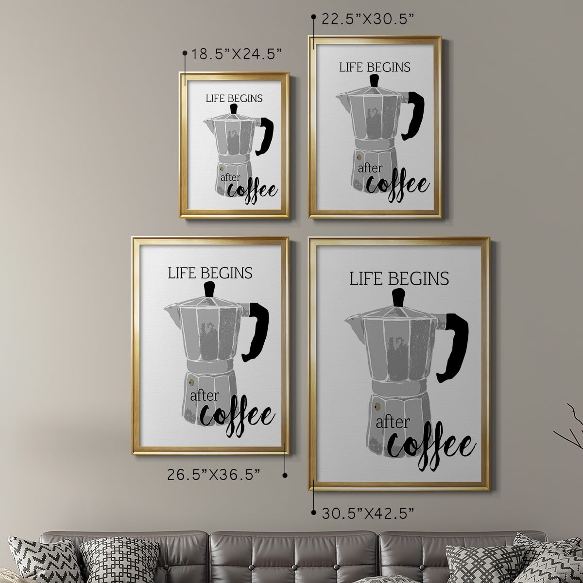 Begins After Coffee Premium Framed Print - Ready to Hang