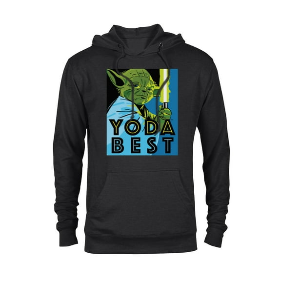 Star Wars Yoda Best Jedi Master with Lightsaber - Pullover Hoodie for Adults - Customized-Black