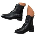 thumbnail image 3 of Women's Mid-Calf Boots Autumn/Winter British Mid Heel Soft Leather Short Boots for Women(Color:Black,Size:7.5), 3 of 9