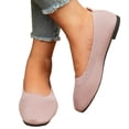 thumbnail image 2 of Domzle Women’s Ballet Flat Shoes Knit Dress Shoes Round Toe Slip On Ballerina Flats for Woman Low Wedge Comfort Soft Pink, 2 of 6