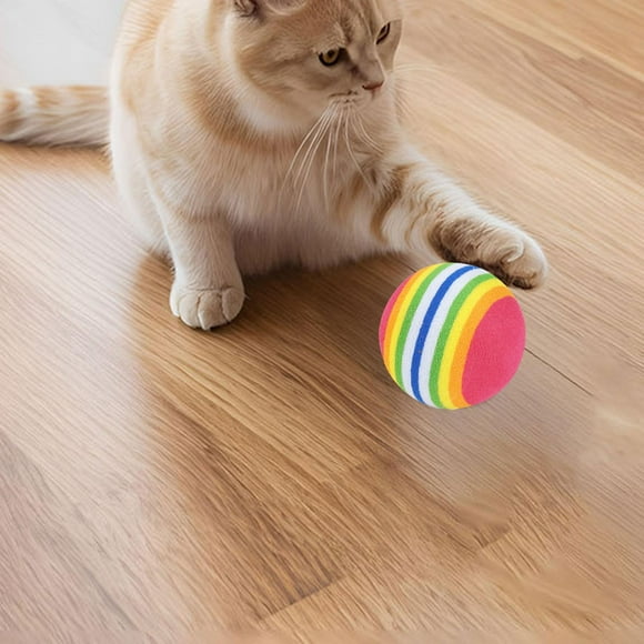 Pelota arcoíris para gatos, pelota de espuma EVA, juguete interactivo para entrenamiento de mascotas, ideal para perros pequeños y cachorros.