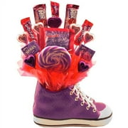 Sweets in Bloom Purple Ceramic Sneaker filled with Candies