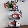 thumbnail image 6 of Patriotic decorations, Fourth of July decorations, Tiered Tray decor, Home decorations, Mini American Flags, Usa Bunting, 12X2 in, 5 Pc, Porch Displays, 6 of 8