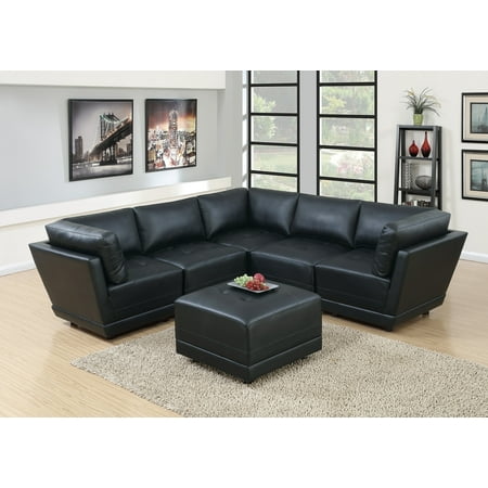 iLivingi iRoomi iFurniturei Black Bonded iLeatheri Sectional Sofa iLivingi iRoomi iFurniturei Black Bonded iLeatheri Sectional Sofa