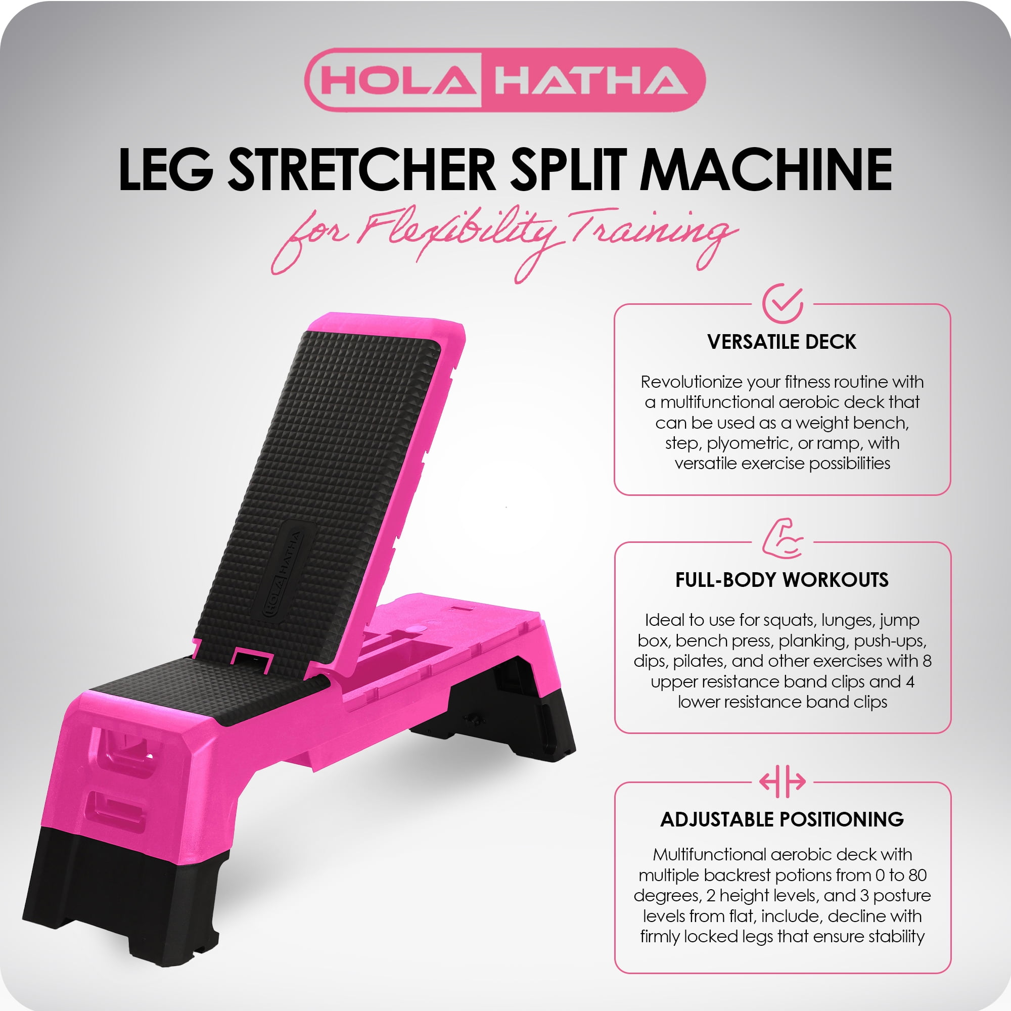 HolaHatha Multifunctional Fitness Aerobic Deck with Storage Compartment