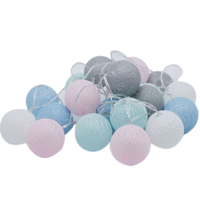 Bola de algodón luz 20 LED cadena de luz Navidad boda fiesta dormitorio decoración lámpara batería/USB 3m Advancent LED1837-02