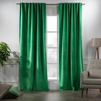 3S Brother's Solid Luxury Matte Velvet Soft Curtains Set of 2 Panels Hanging Back Tap & Rod Pocket Home Décor Bedroom Kitchen Office Windows Room Darkering ( Jade-52"x72")