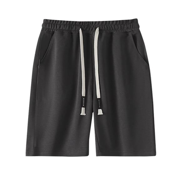 KIHOUT Men's Big & Tall Polyester Sweat Shorts - Elastic Drawstring Waist, Side Pockets, Relaxed Fit for Athletic Muscular Builds Spring Summer Casual Beach Wear
