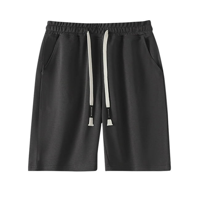 Timegard Mens Shorts Plus Size Summer Drawstring Elastic Waist Casual Solid Color Shorts with Pockets