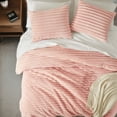 thumbnail image 3 of Regency Heights Full/Queen Fluffy Ribbed Plush Comforter Set 3-Piece Bedding Set Pink, 3 of 9
