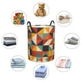 thumbnail image 4 of Colorful Abstract Vibrant Geometric Shapes Laundry Hamper Small Storage Basket/Toy Organizer/Dirty Clothes Bucket, 4 of 5