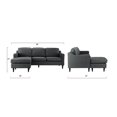 thumbnail image 6 of Mid Century Sectional Sofa, Linen Fabric L Shape Couch, Dark Grey, 6 of 6