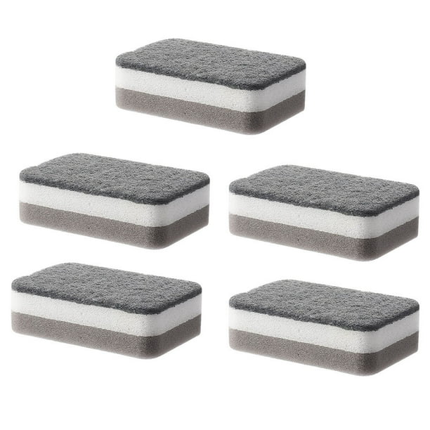 Yuarrent Cepillo de esponja de 5 piezas, estropajos de doble cara, vasos de vidrio antiarañazos, ollas, esponja de limpieza, de platos, Suministros de limpieza para el hogar No.02