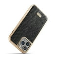 thumbnail image 4 of Allytech Stylish Case Snakeskin Pattern PU Leather Case with Snakeskin Pattern Gold Plating Bumper Ultra Slim Case For iPhone 13 Pro Max,Black, 4 of 5