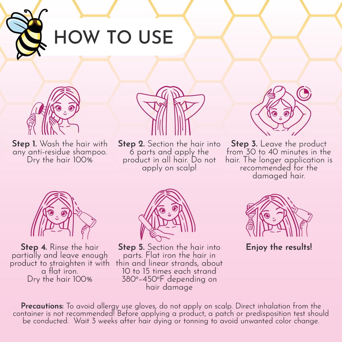 Japanese BTX Hair Mask for Damaged Hair — Collagen & Keratin Treatment with Beeswax, Anti-Frizz, Protein Repair, Formaldehyde-Free, 8.8 oz