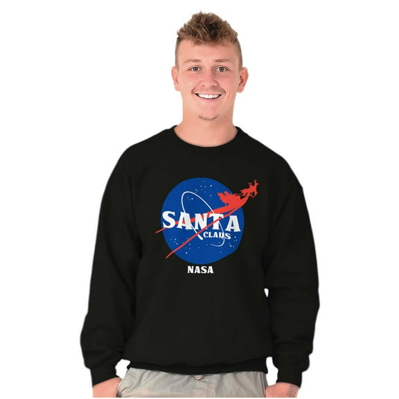 NASA Santa Claus Christmas Sleigh Sweatshirt for Men or Women Brisco Brands S