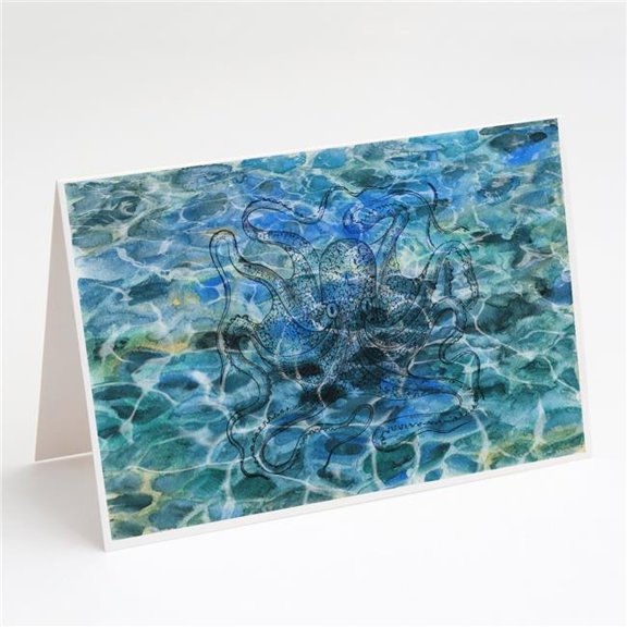 Octopus Under water Greeting Cards & Envelopes - Pack of 8