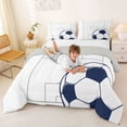 thumbnail image 3 of Erosebridal Boys Girls Soccer Print Full Size Comforter Sets 3 Pieces,Sport Gamer Bedding Sets for Kids Teens,Grey Reversible,Super Cozy Room Decor, 3 of 6