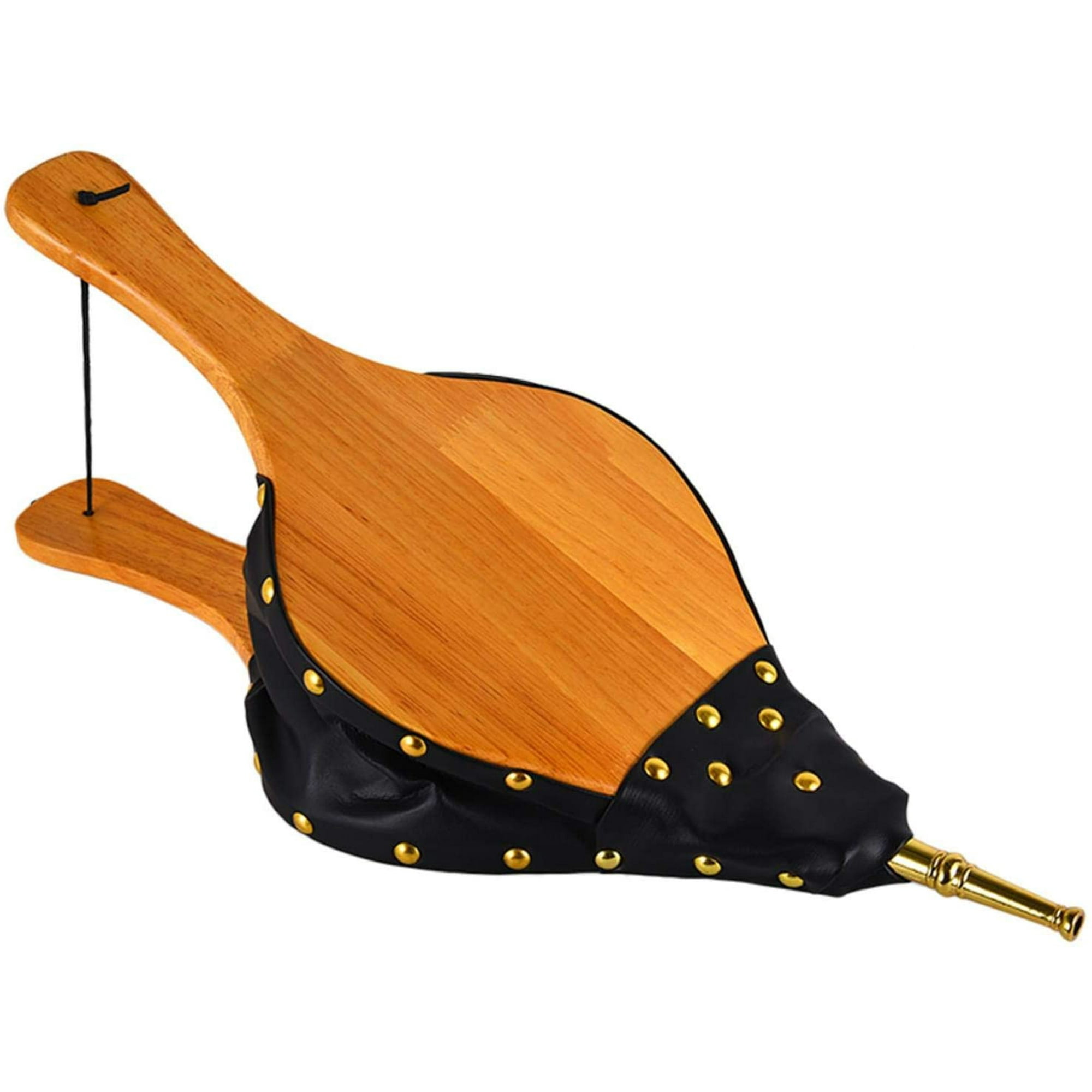 Amagabeli Wood Fireplace Bellows 19x 8 Large Leather Fire Bellow Fire Pit Air Blower With