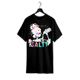 thumbnail image 1 of Skeleton Girl oversized T-Shirt – Neon Pastel Hair Bun and Sassy Quote for Summer Top Vintage, 1 of 6