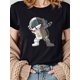 thumbnail image 1 of Short-Sleeved Round-Neck T-Shirt with a Female Astronaut Design for Summer Casual Wear Tee For Adult, Men, Women, Teen, Teenager, Adolescent, Youth, 1 of 6