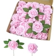 thumbnail image 2 of 25pcs Artificial Roses - Versatile Decor for DIY Weddings, Showers, Parties, Holidays, and Home - Perfect for Bouquets, Centerpieces, Boutonnieres, and Room Scenes in Light Pink, 2 of 6