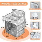 BUSATIA Hanging Diaper Caddy Organizer,Changing Table Diaper Organizer,Baby Hanging Diaper Stacker Nursery Caddy Organizer for Cribs Playyard Baby Essentials Storage,Diaper Holder Organizer