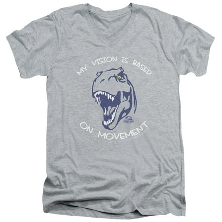 Jurassic Park My Vision S/S Adult V-Neck T-Shirt Athletic Heather