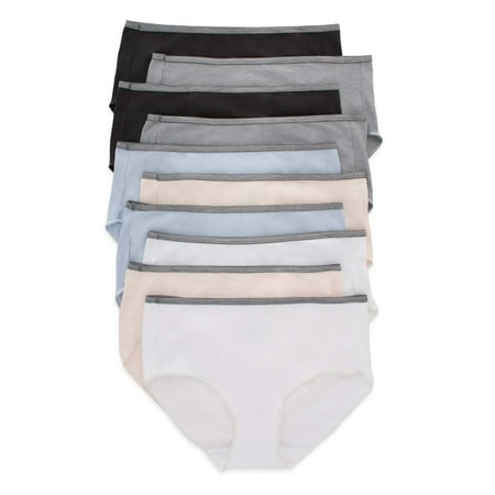 Hanes Women s Cool Comfort Cotton Stretch Brief Underwear  10-Pack