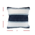 thumbnail image 4 of Foreside Home & Garden FIPL09254 Blue Decorative Striped Hand Woven 20x20 Outdoor Throw Pillow w/Pulled Yarn Accent, 4 of 5