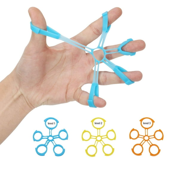 Fanwer Finger Strengthener & Finger Stretcher Hand Extensor Exerciser Set for Arthritis Carpal Tunnel Exercise to Improve Grips Performance for Elderly (3 Levels)
