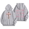 thumbnail image 4 of Bibifish Kids Hoodies Cute Bow Print Hooded Sweatshirts With Pocket Soft Drawstring Hood Girls Relaxed Fit Casual Daily Wear Stylish Hoodies, 4 of 5