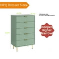 thumbnail image 3 of Sage Green Tall 5 Drawer Dresser for Bedroom,Modern Wood Fluted Closet Chest of Drawers Dressers, 3 of 6
