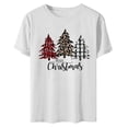 thumbnail image 4 of Qertyioot T-Shirt Mode Femme Imprimé de Noël, Manches Courtes Vintage Légèrement Extensible, 4 of 4