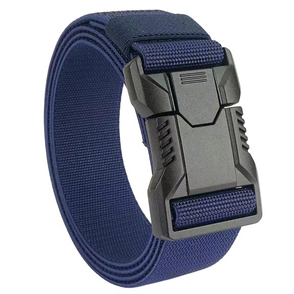TEAJOPSUU Men's Lightweight-Duty Nylon Belt with Quick Release Plastic Buckle- Adjustable Utility Belt for Outdoor Work Hiking Cargo Pants Trim to Fit Navy