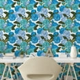 thumbnail image 2 of Ambesonne Floral Peel & Stick Wallpaper for Home, Roses Leaves Waterdrops Art, 13"x100", Sky Blue and Green Brown, 2 of 5