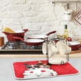 thumbnail image 2 of GZHJMY 3d Cute Couple Dogs Rose Flowers Valentine's Day Absorbent Dish Drying Mat,16" x 18" Microfiber Kitchen Countertop Table Protector Multi-Purpose Counter Rack Sink Drainer Pad, 2 of 6