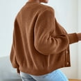thumbnail image 6 of Husipze Chunky Knit Cardigan Sweater for Womens V Neck Oversized Button Down Long Sleeve Ribbed Texture Loose Fit Casual Tops Brown M, 6 of 7