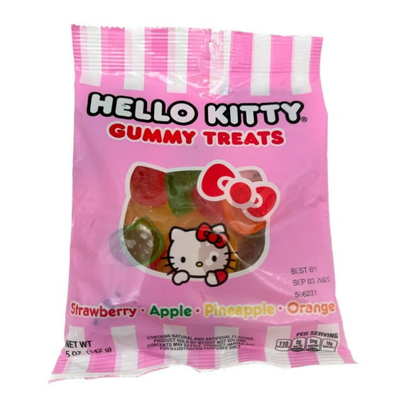 Hello Kitty Gummy Treats Strawberry, Apple, Pineapple, Orange 5 oz