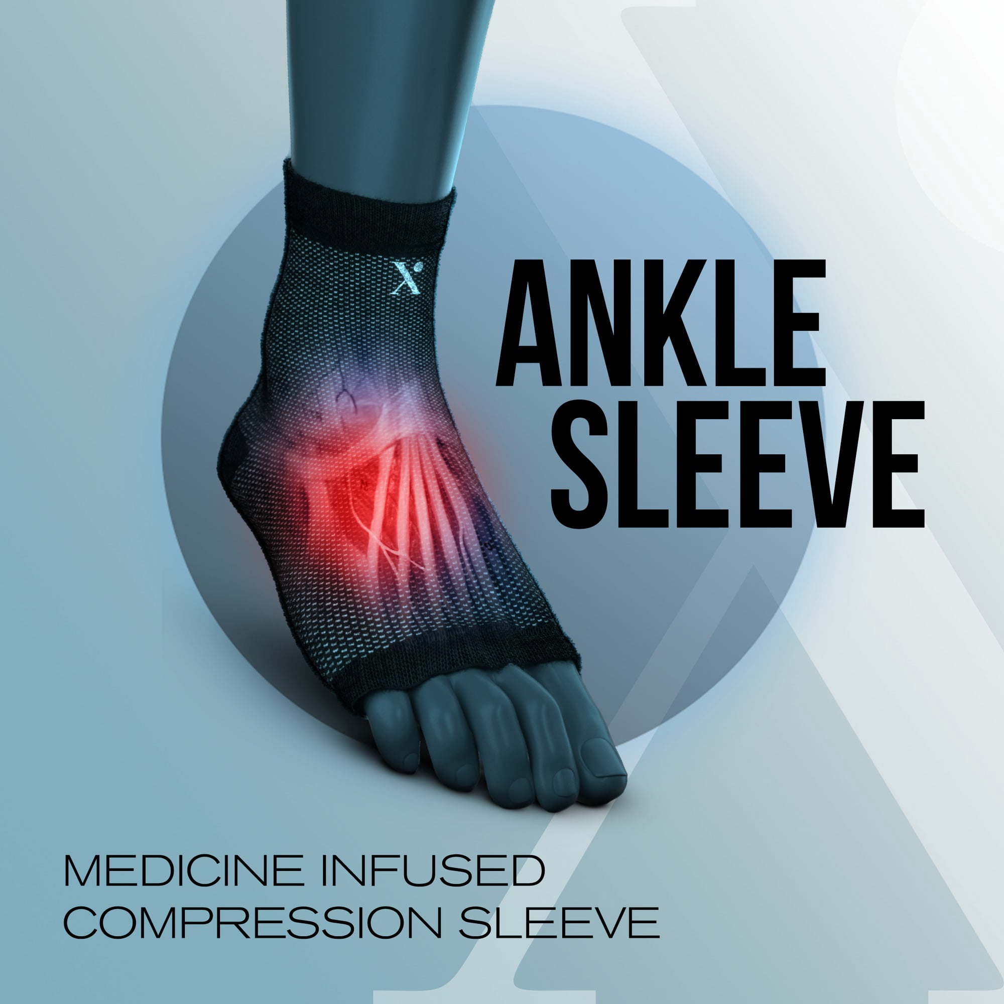 (3 pack) Nufabrx Pain Relieving Ankle Compression Sleeve for Men and Women