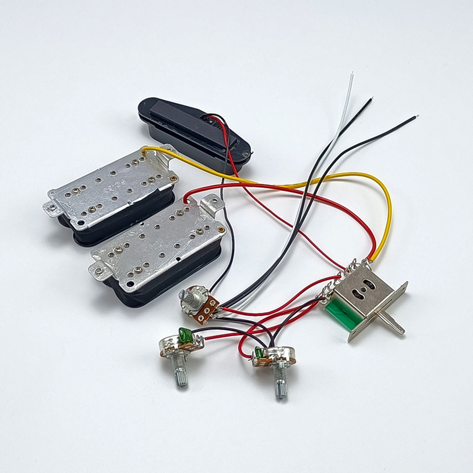 Single Coil Pickups with Prewired Wiring Harness 2 Tone 1 Volumes 5 Way Switches Electric Guitar Replacement Part Set
