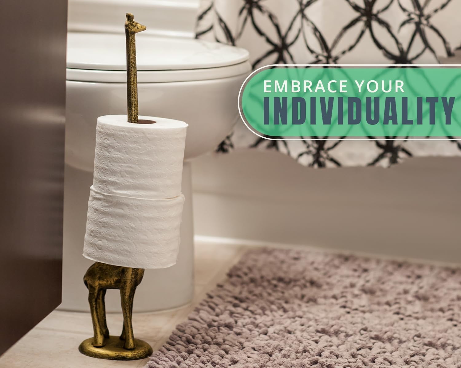 Comfify Paper Towel Holder, Cast Iron, Giraffe Design, Freestanding