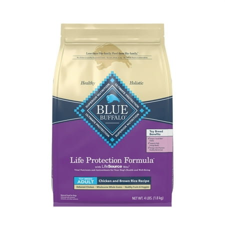 UPC: 0840243105717 | Blue Buffalo Life Protection Formula Toy Breed Chicken and Brown Rice Dry Dog Food for Adult Dogs Whole Grain 4 lb. Bag