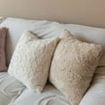 thumbnail image 4 of Double sides furry throw pillow case and insert great to snuggle C, 4 of 11